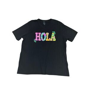 Texas True Threads Womens Black HOLA Graphic V Neck T Shirt Tee Plus Size‎ 3XL